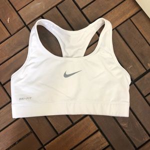 Nike Pro White Sports Bra Small